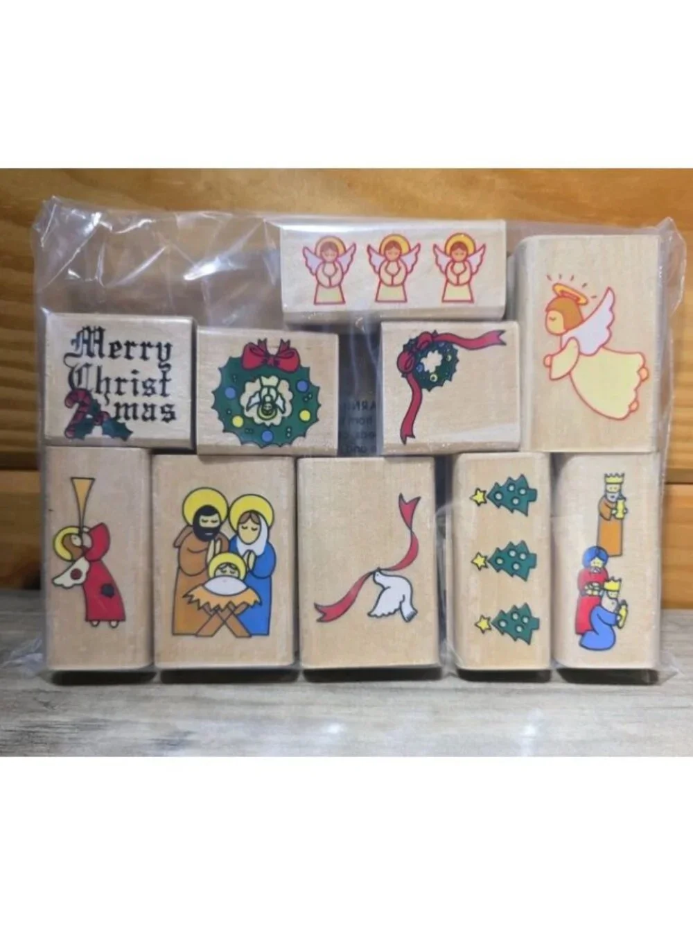 Christmas And Nativity Rubber Stamps Lot Of 10 New In Bag